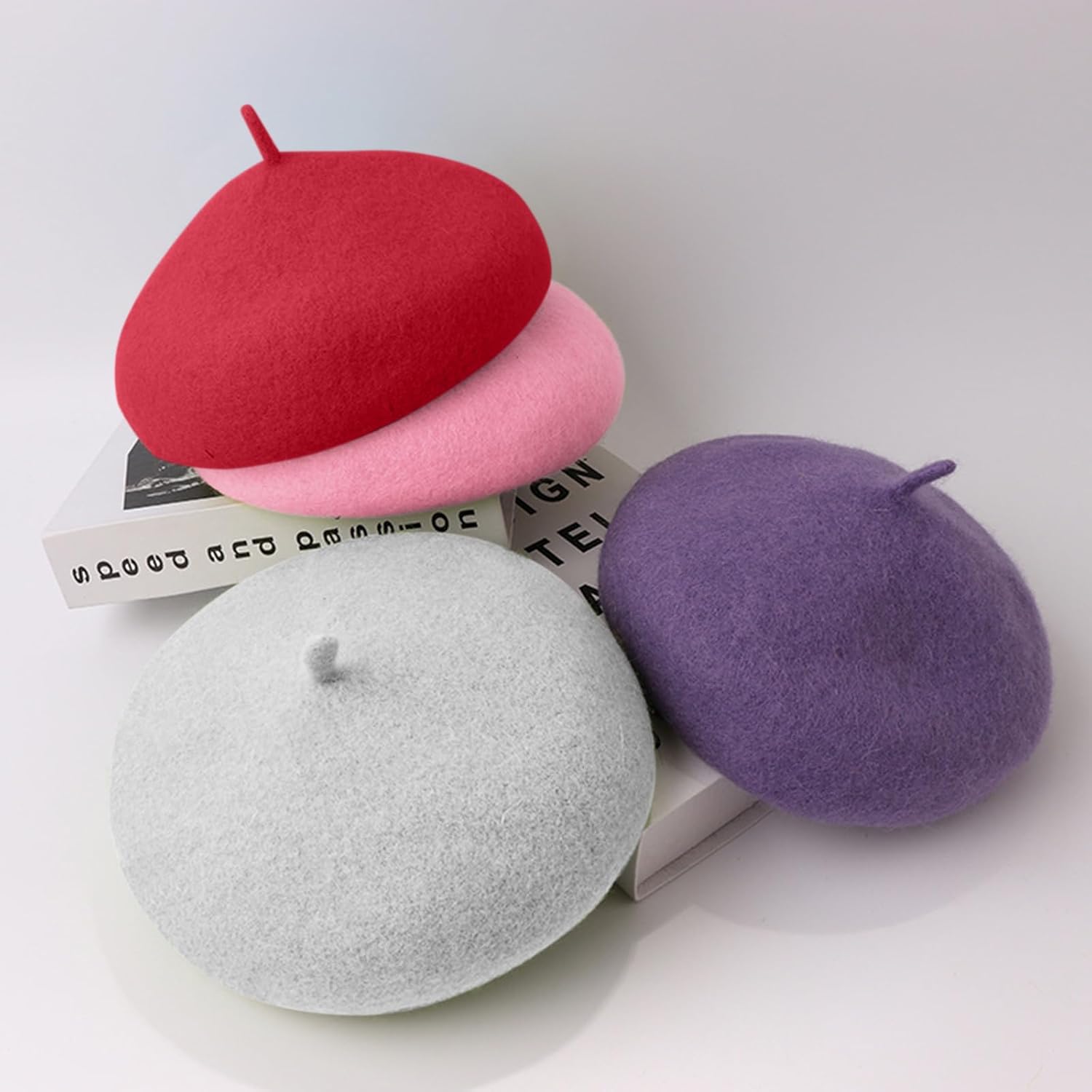 Thumbnail 2 de Winmany Toddler Girls Beret Hat in Wool – solid colour French beret for autumn and winter