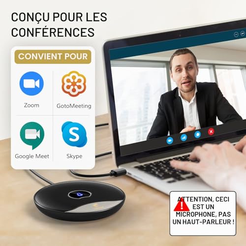 Detalle de TONOR TM20 – Microphone USB de conférence omnidirectionnel avec bouton muet