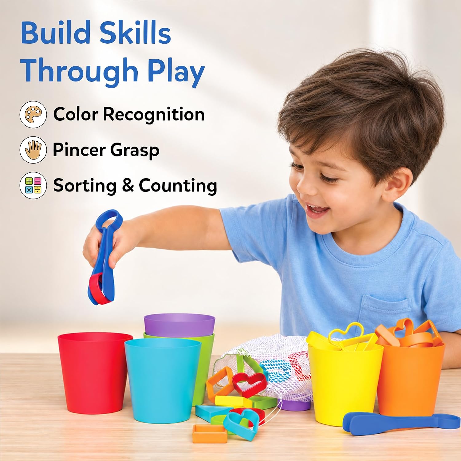 Detalle de Skillmatics Silicone Rainbow Sorting Game for Counting, Matching & Fine Motor Play