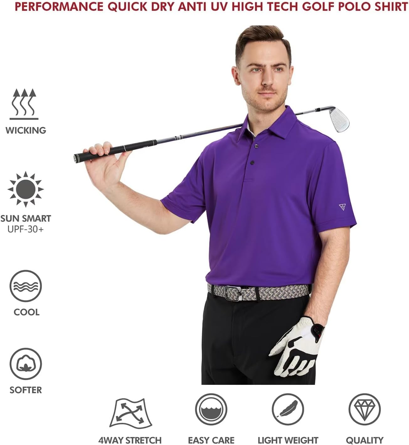 Detalle 2 de Men's Golf Polo Shirt in Polyester-Spandex