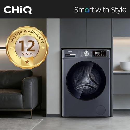 Detalle de CHiQ 9kg Front Load Washing Machine with Class A for Large Families (Grey) – Space-Saving, Energy Efficient