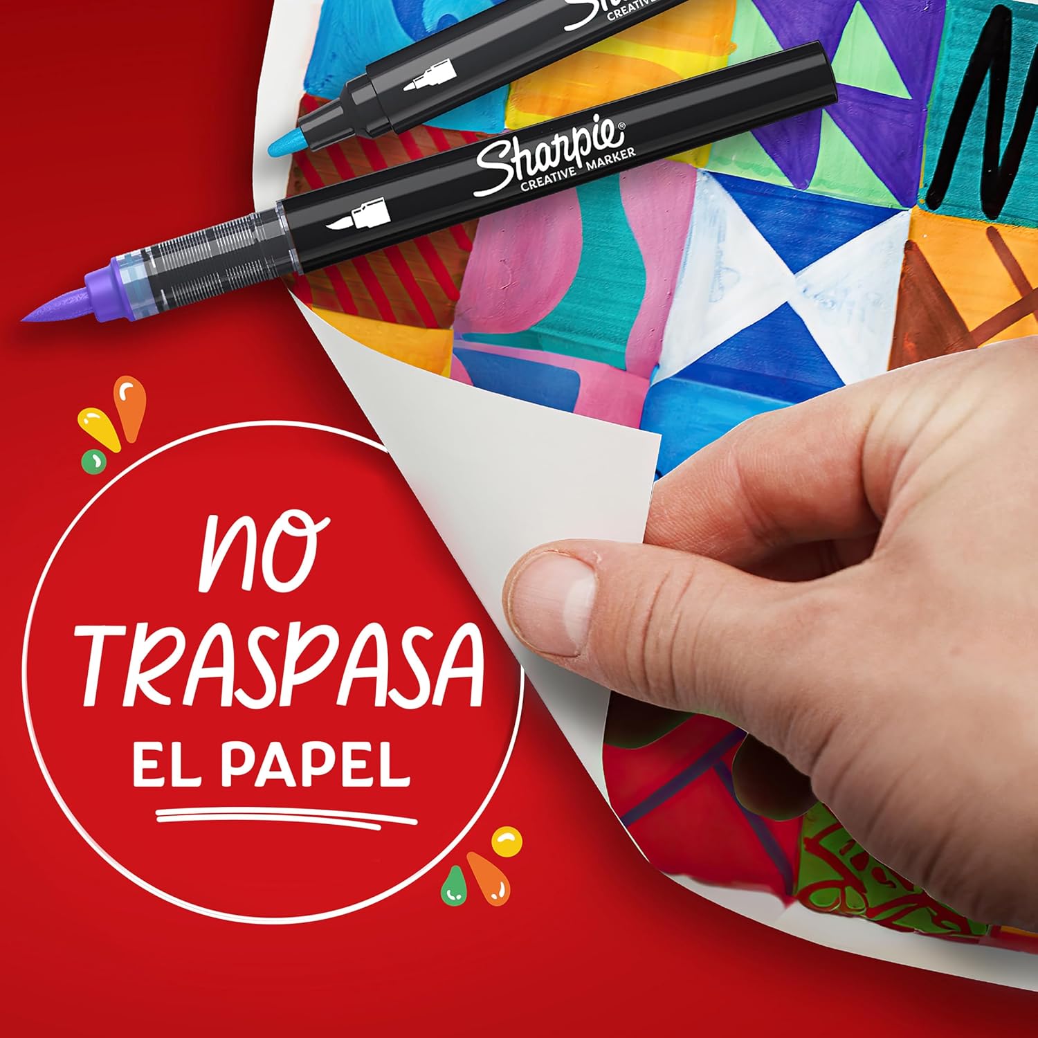 Thumbnail 2 de Sharpie Marcadores Creativos Acrílicos Punta Pincel Rosa 6 Piezas 🎨