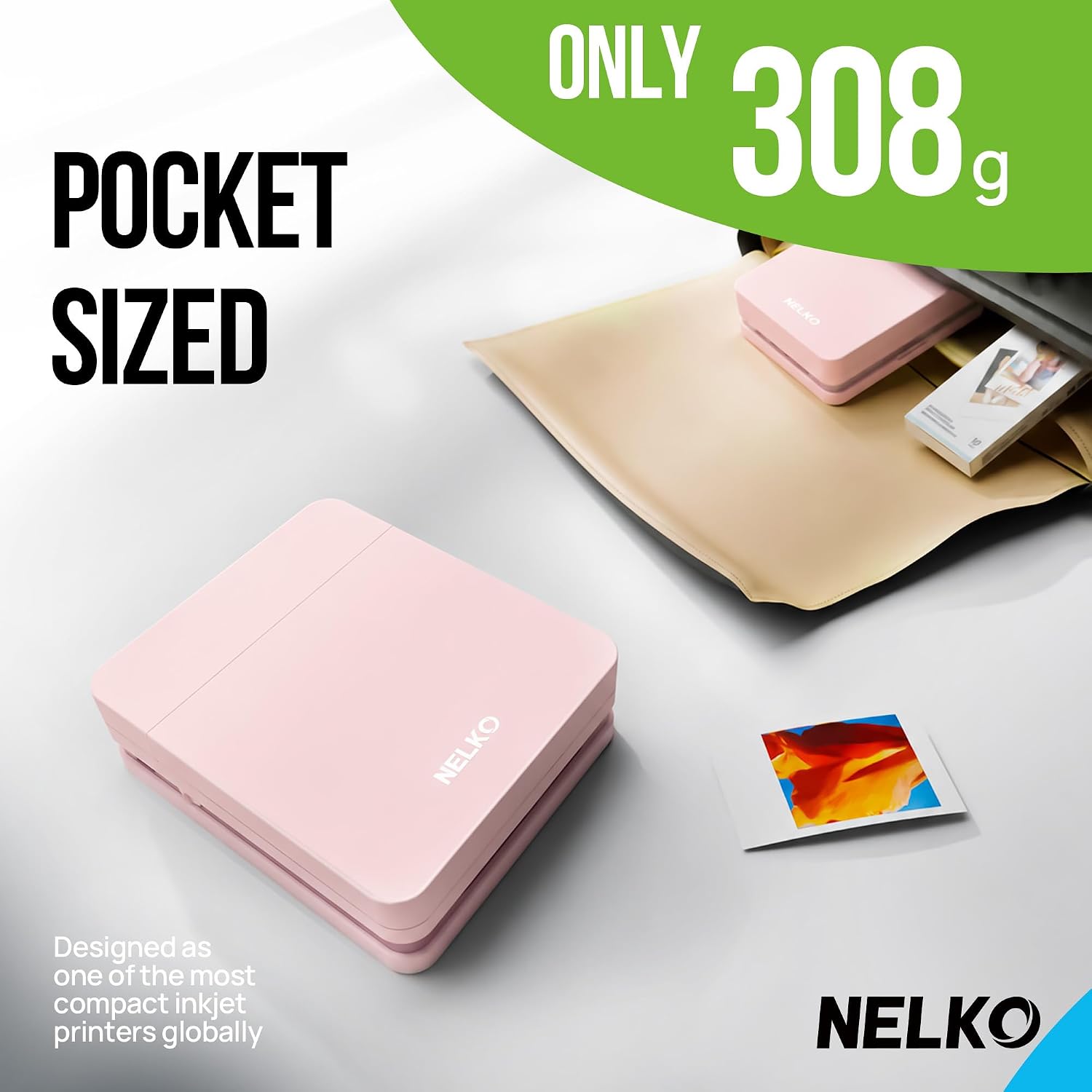 Thumbnail 5 de Nelko PP01 Photo Printer, 2x3 Bluetooth Sticker Printer, Pink