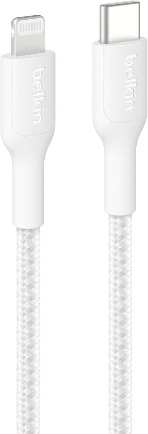 Detalle de Belkin CAB022fq1MWH USB-A to USB-Cケーブル 1m・最大15W充電・編み込み仕様