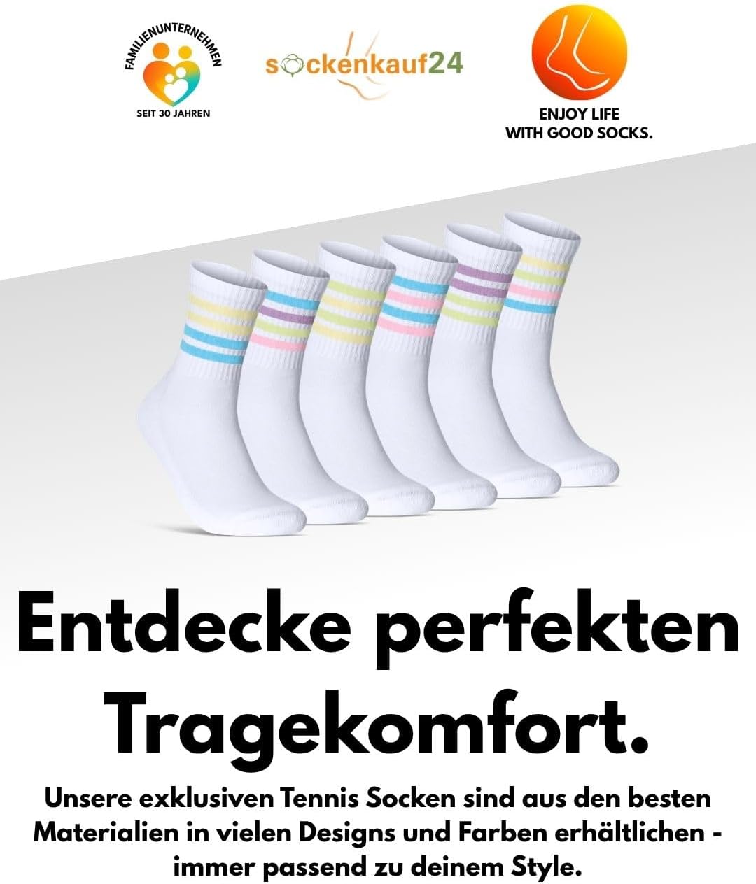 Thumbnail 6 de sockenkauf24 Damen Tennissocken (6 Paar) – Sportsocken mit verstärkter Ferse & Fußspitze