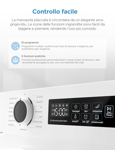 Detalle de Midea Asciugatrice a Pompa di Calore 8 kg Classe A++ – asciugatura rapida e cura delicate