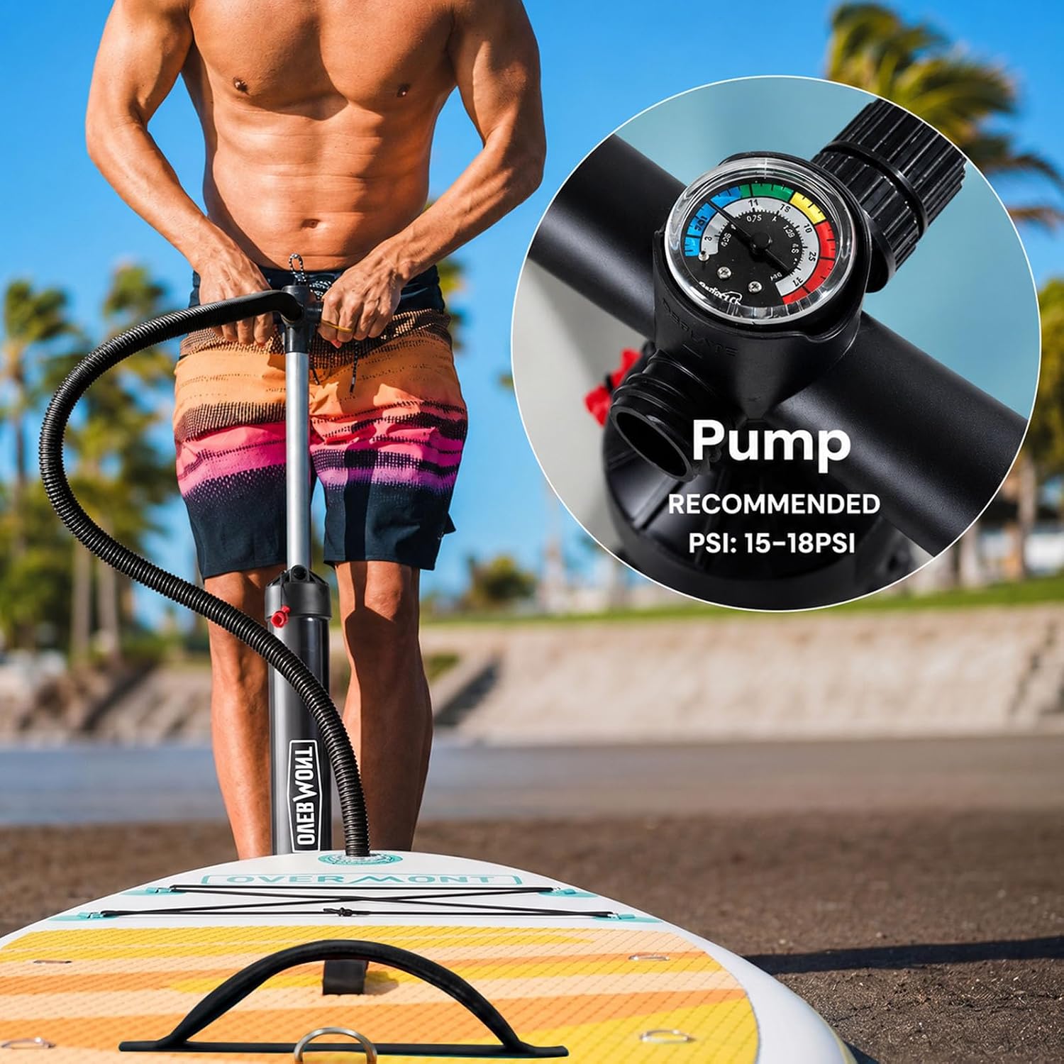 Detalle 1 de Overmont Inflatable Stand-Up Paddleboard 10'6