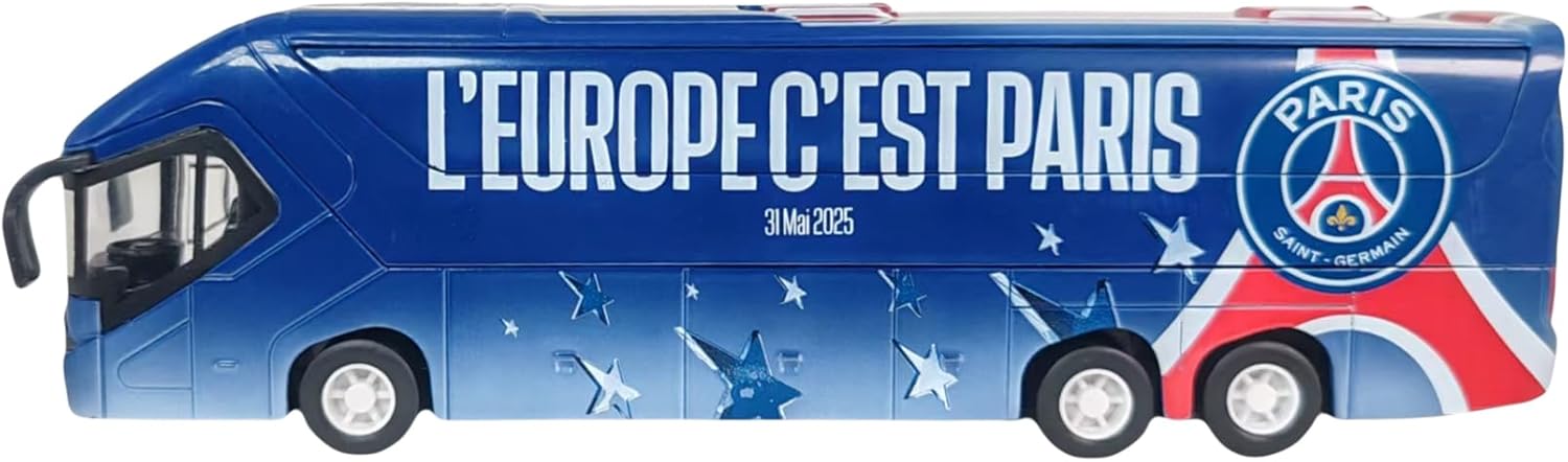Detalle de PSG - Bus Paris Saint Germain Edition Champions 2025, Bleu – modèle miniature 1/50