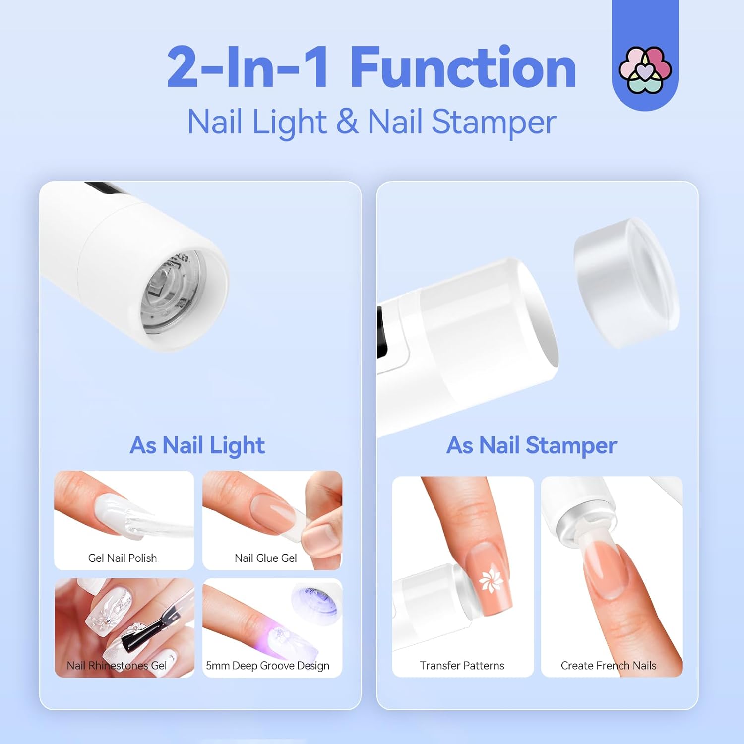 Thumbnail 5 de Saviland Mini UV Lampe Für Nägel: 2 in 1 kompaktes Nagellicht mit Magnetständer und Stempel-Funktion