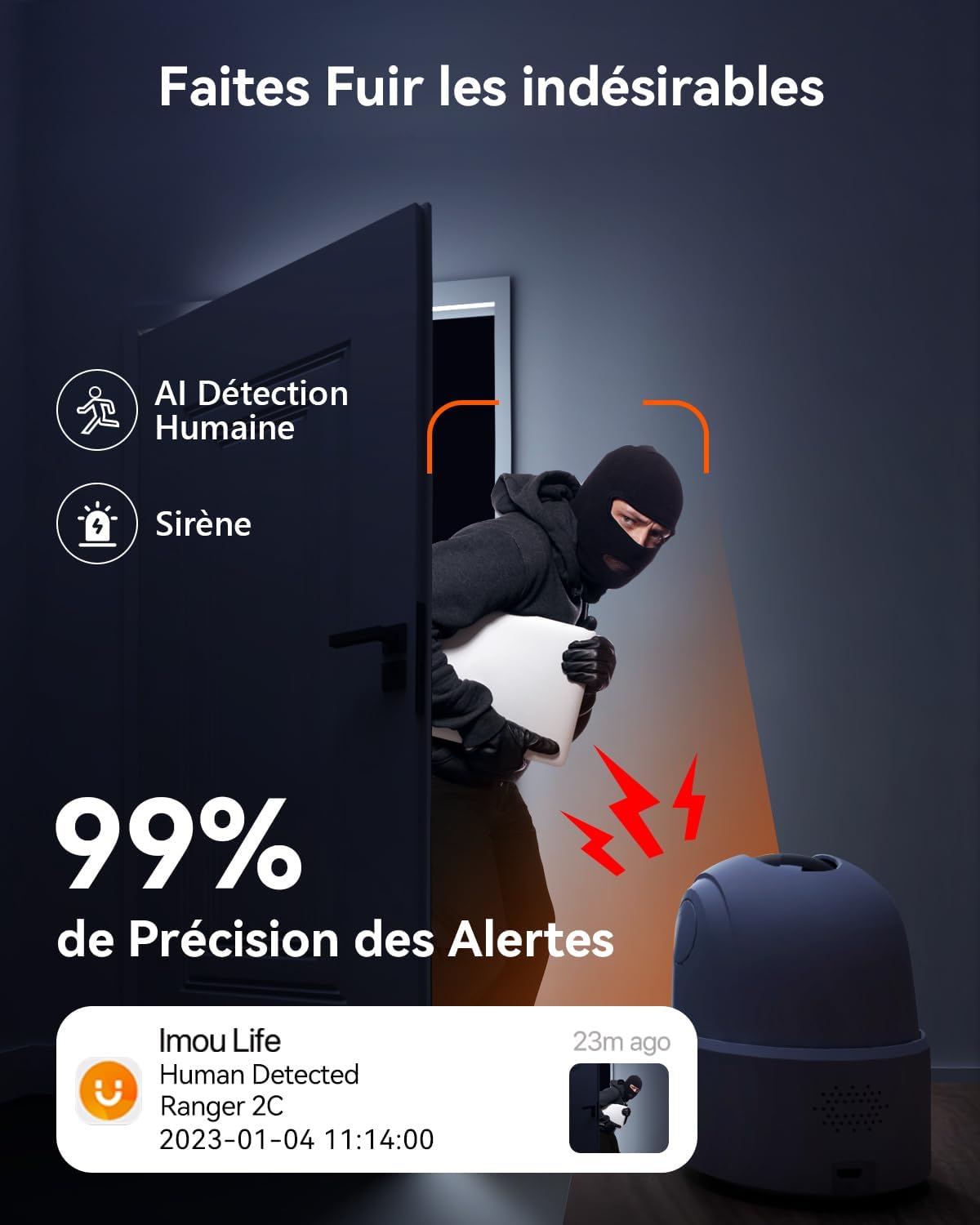 Thumbnail 6 de Imou 2.5K (4MP) Caméra Surveillance WiFi Intérieur 360° - Suivi, Audio Bidirectionnel et Détection Avancée