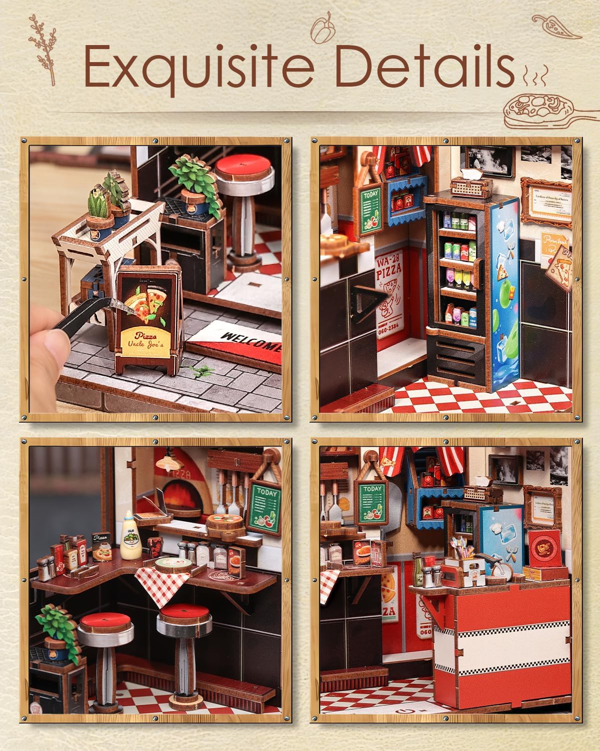 Thumbnail 4 de Cutefun Book Nook Kit set di case per bambole con LED