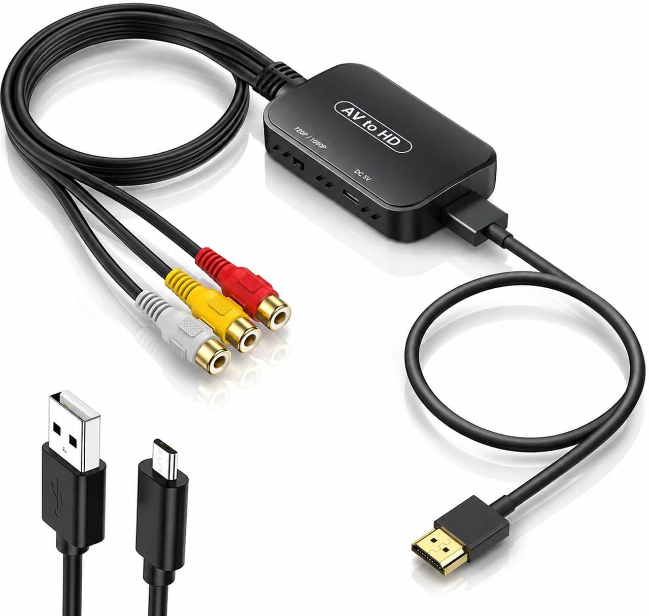 Viagkiki RCA to HDMI Composite AV Converter (Pink) – Chromecast Ready with HDMI Cable Included