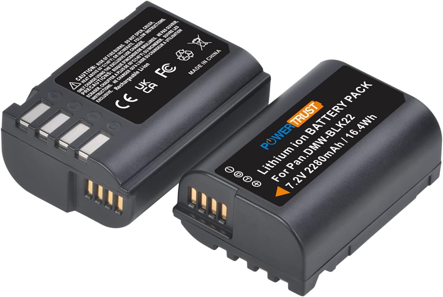 Thumbnail 1 de PowerTrust 2x DMW-BLK22 2280mAh batteries with LED dual charger for Panasonic Lumix S-series & GH cameras