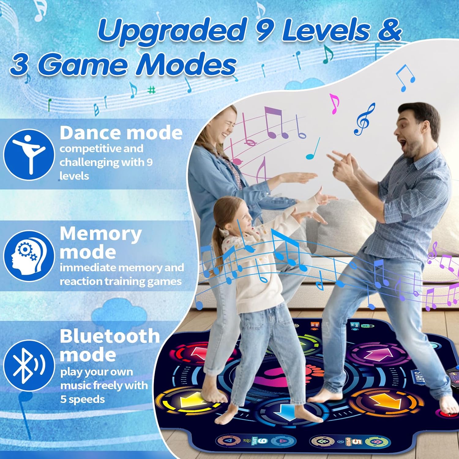 Thumbnail 1 de maysida Kids Dance Mat (Ages 8–12) with 6-Button LED Display, 9 Levels & 3 Modes