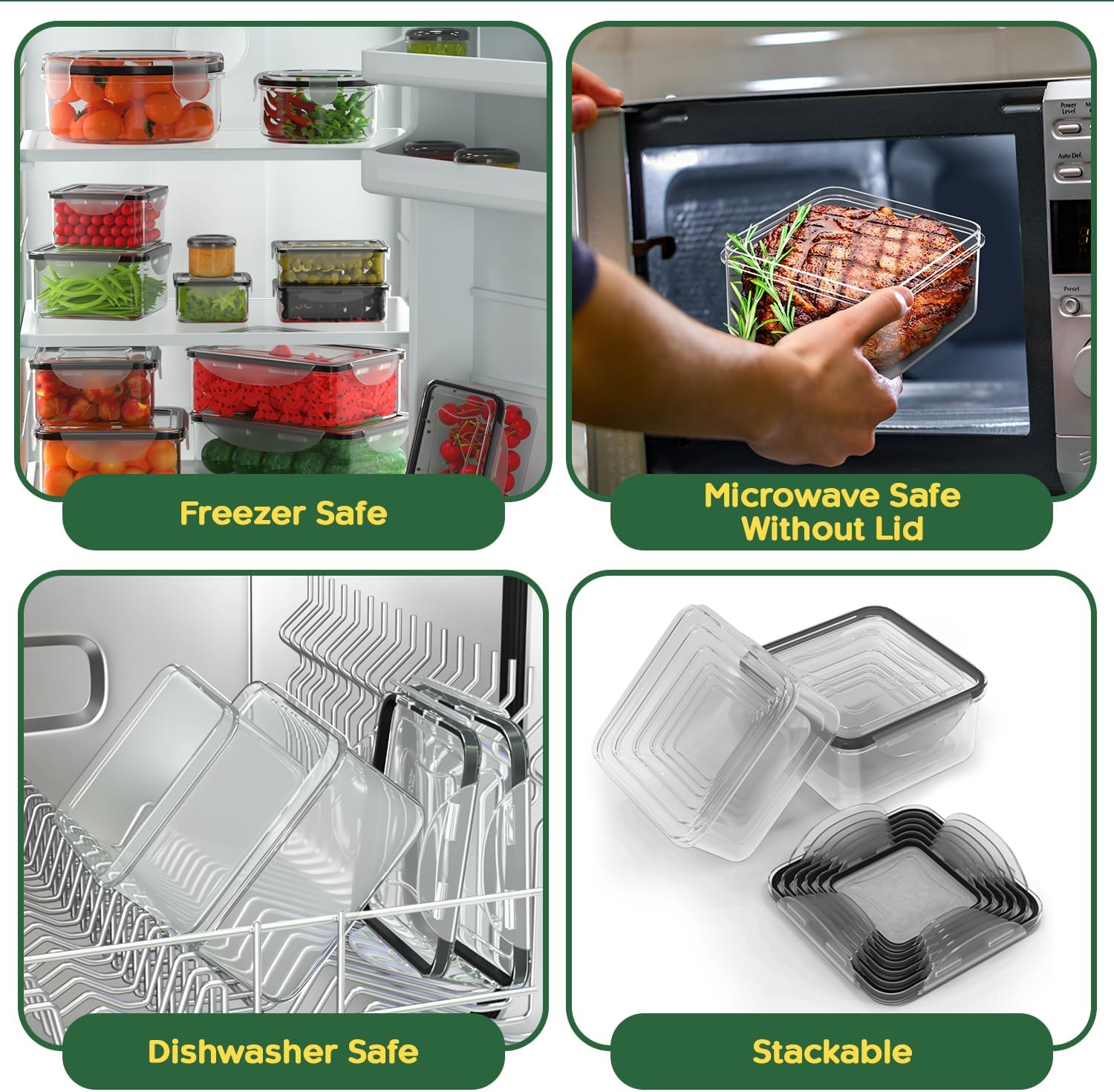 Thumbnail 3 de RockBerry 56 PCS Food Storage Containers with Lids – Airtight, Leak-Proof, Stackable Kitchen Organization