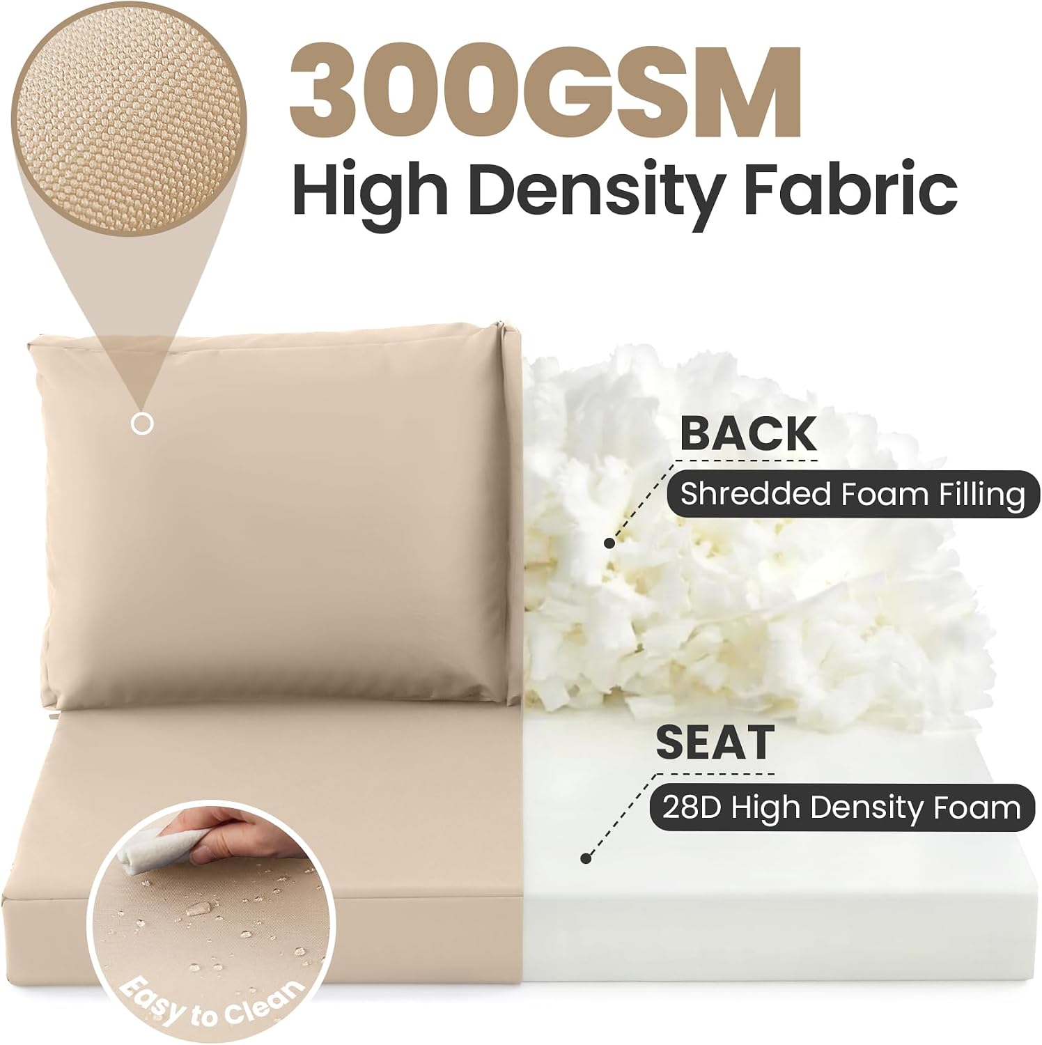 Detalle de Zonamat Outdoor Loveseat Cushion Set, 48 x 24 in.