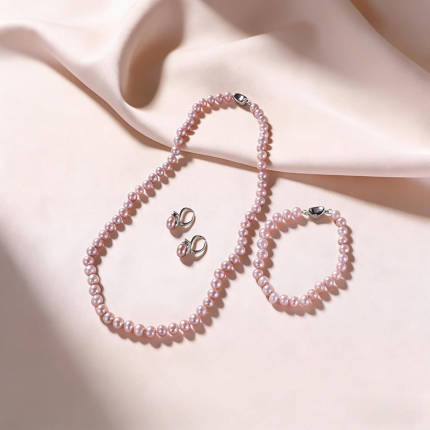 Detalle 2 de Freshwater Pearl Jewelry Set, 925 Sterling Silver