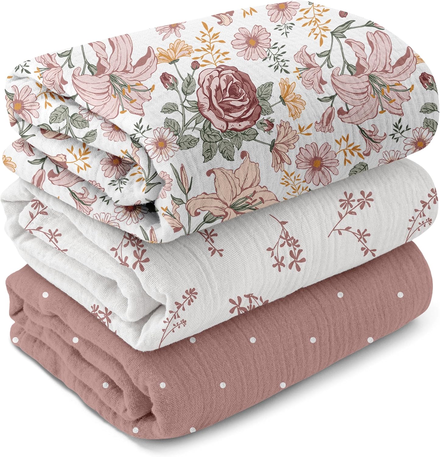 Detalle de GLLQUEN Muslin Swaddle Blankets 3-Pack
