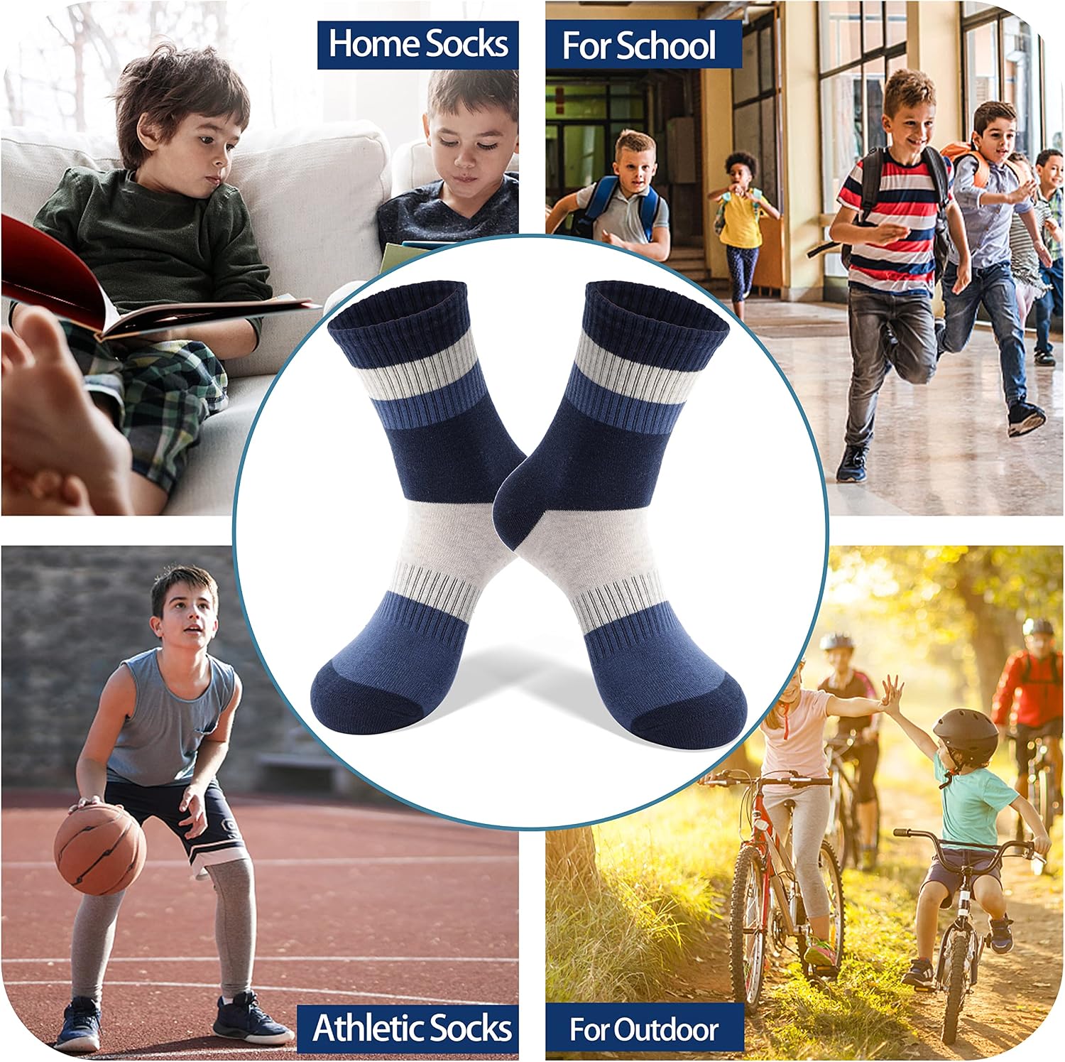 Detalle 2 de Kids athletic socks 6 pairs for trainers