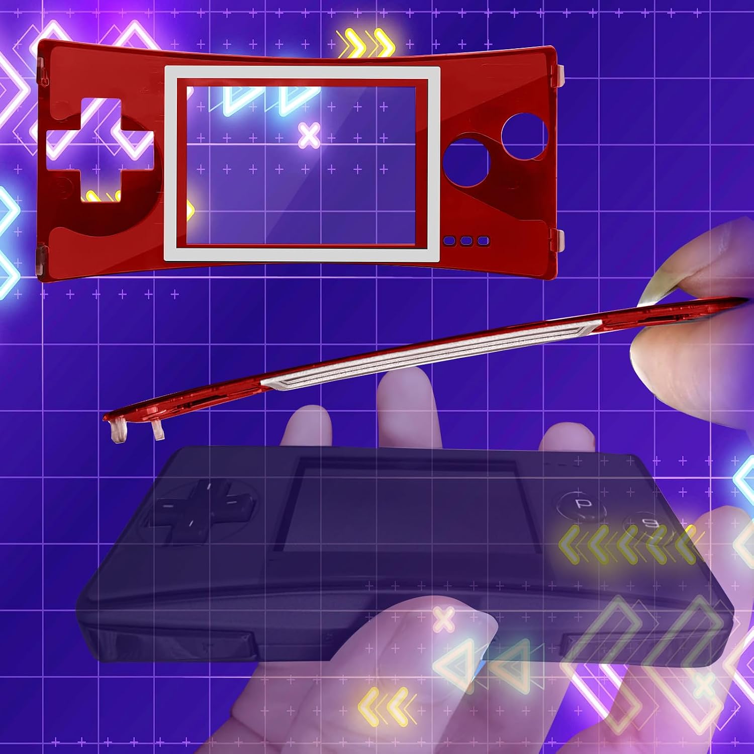 Detalle de XBERSTAR ゲームボーイミクロ GBM用交換フェイスプレート アルミニウム製 レッド