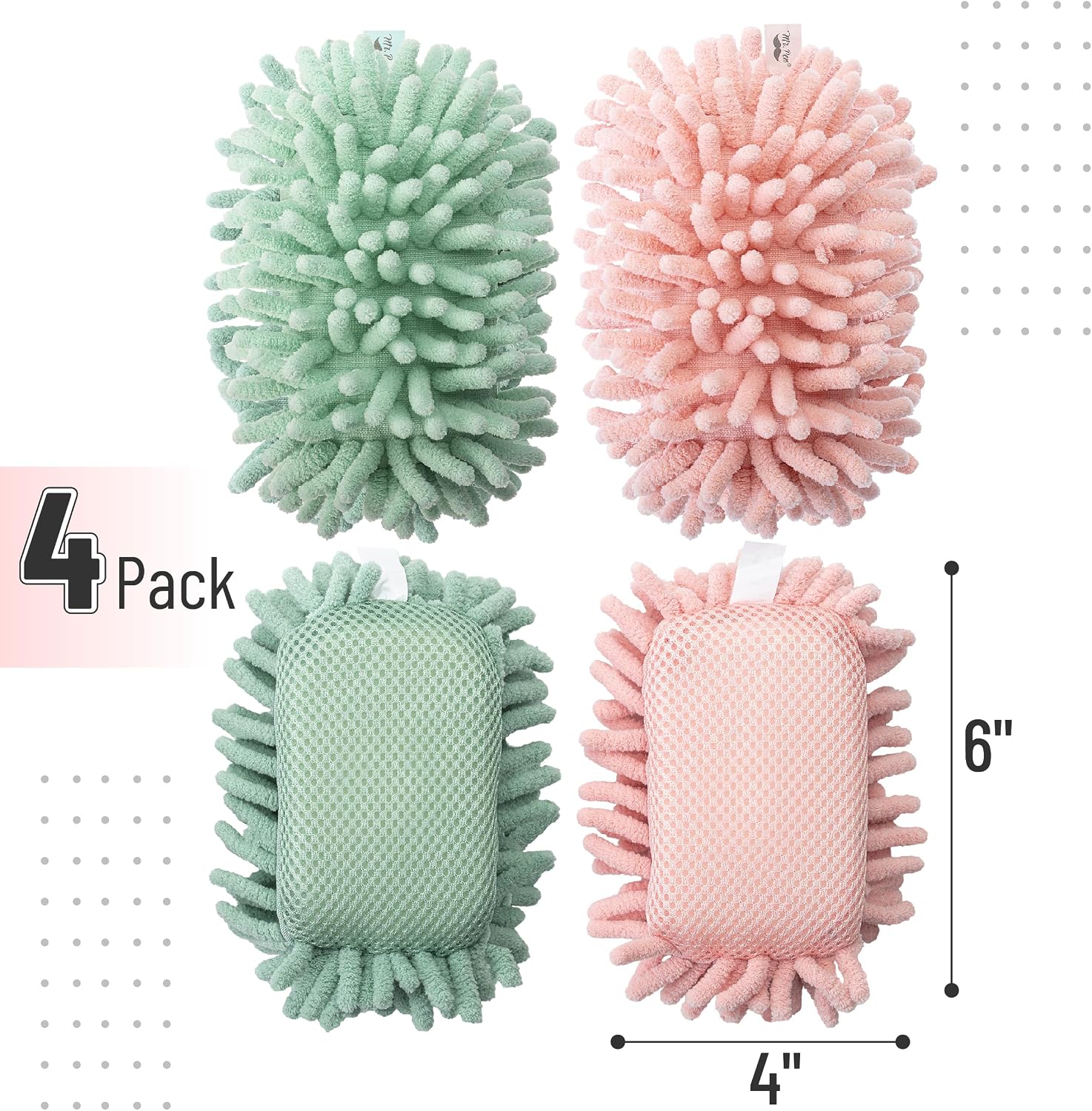 Thumbnail 1 de Mr. Pen MSWE04M223 Magnetic Microfiber Whiteboard Erasers, Dual-Surface 4-Pack