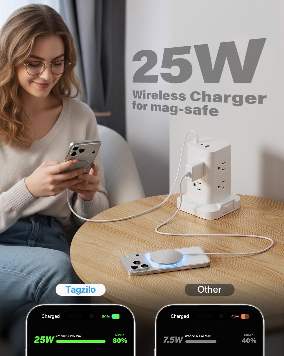 Detalle de Magnetic wireless charger 2-pack