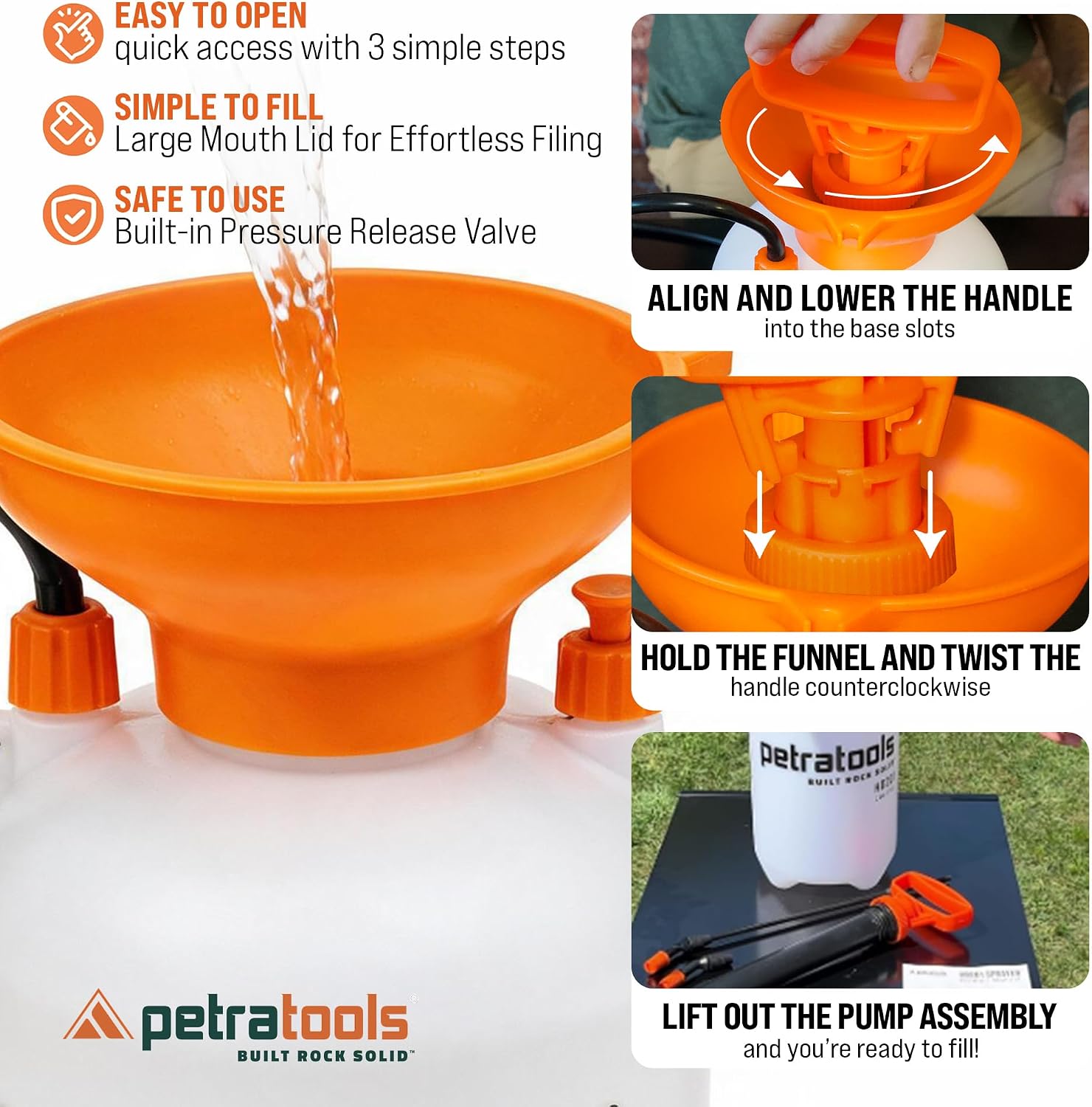 Thumbnail 2 de PetraTools HD101 Garden Sprayer: 1 Gallon with 52-inch Hose and 2 Nozzles