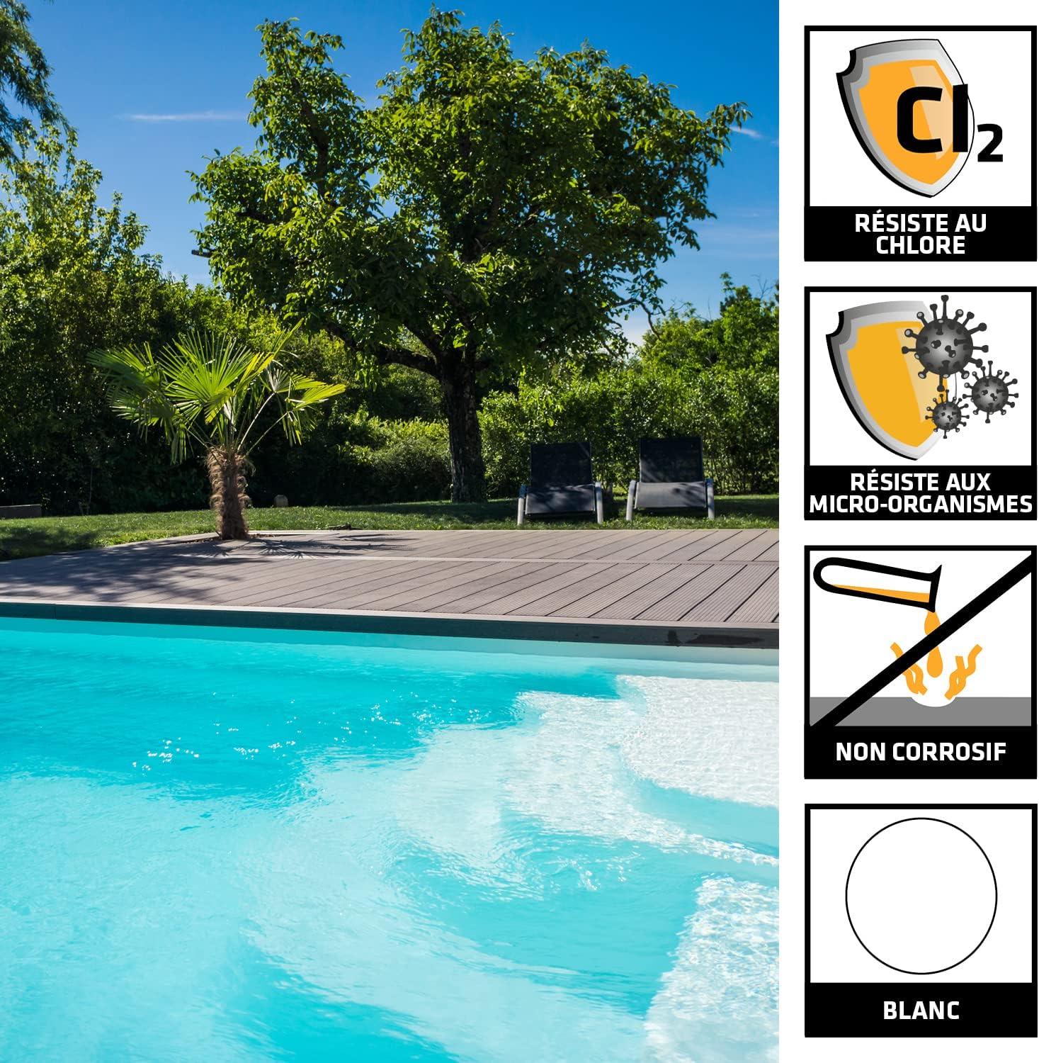 Thumbnail 1 de SikaSeal-163 Mastic Silicone spécial immersion – Jointoiement piscine et bassins blanc (300 ml) par SIKA