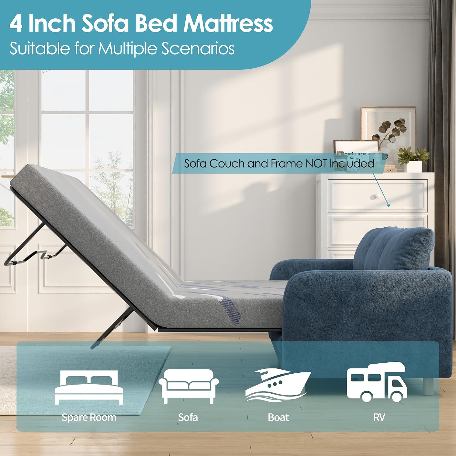 Thumbnail 6 de Wellynap Sofa Bed Mattress, 4-Inch