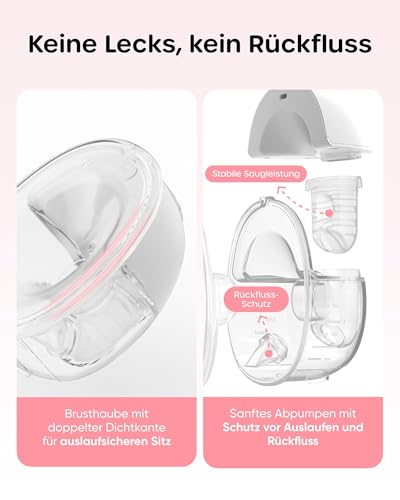 Thumbnail 4 de Nuliie Milchpumpe Elektrisch Tragbare S32 (2 Packs, Milchweiß) – kompakte Freihand-Pumpe mit 9 Stufen und 4 Modi