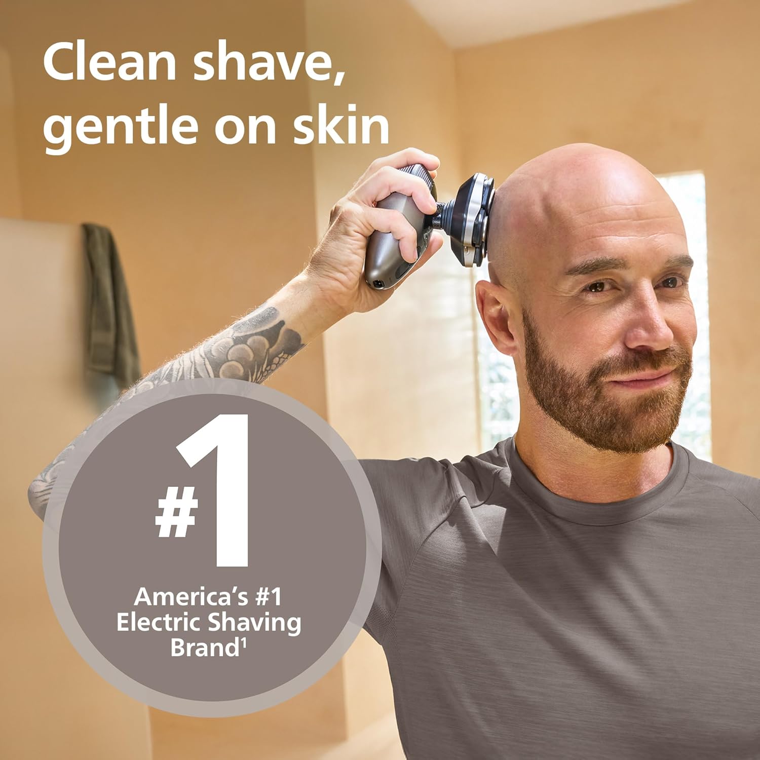 Thumbnail 1 de Philips Norelco HS9980/40 Head Shaver Pro 9000, 360° Flex Head, 90-Min Runtime