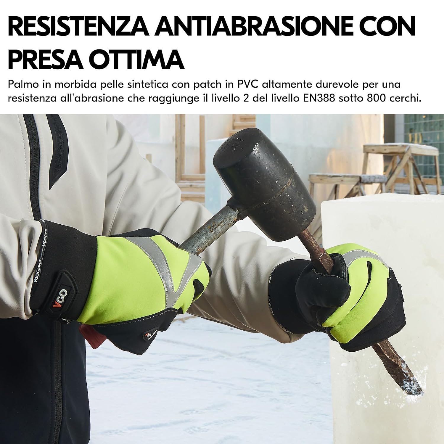 Thumbnail 3 de Guanti Lavoro Touchscreen Multifunzione Vgo… – Palmo in pelle, anti-vibrazione, compatibili touchscreen