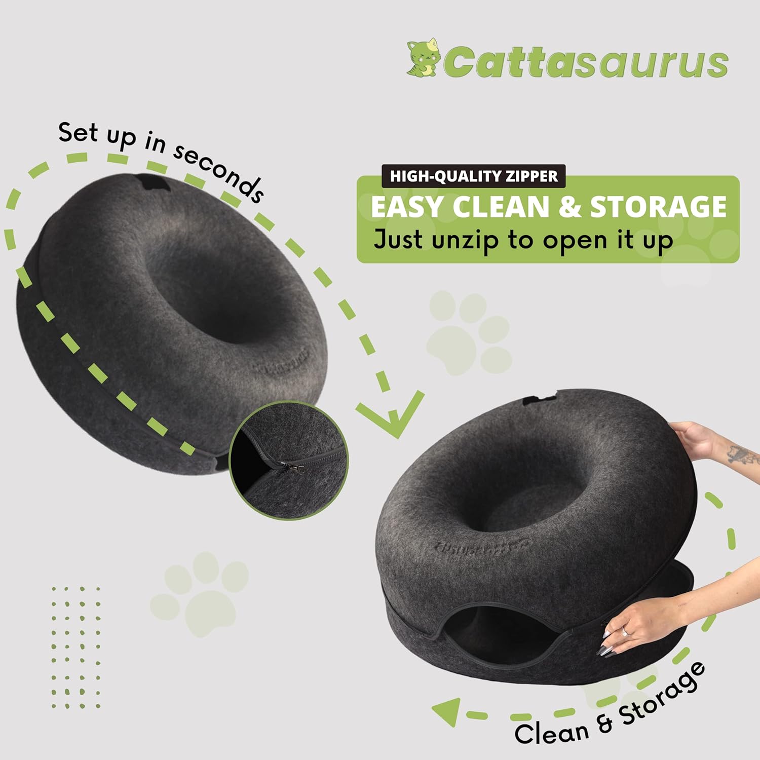 Thumbnail 6 de CATTASAURUS Peekaboo Cat Cave Large for 30–45 lbs 🐱