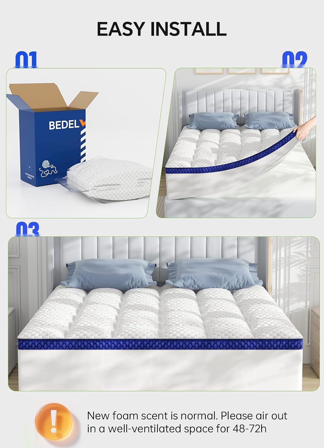 Detalle de BEDELITE Mattress Topper, 2-Inch