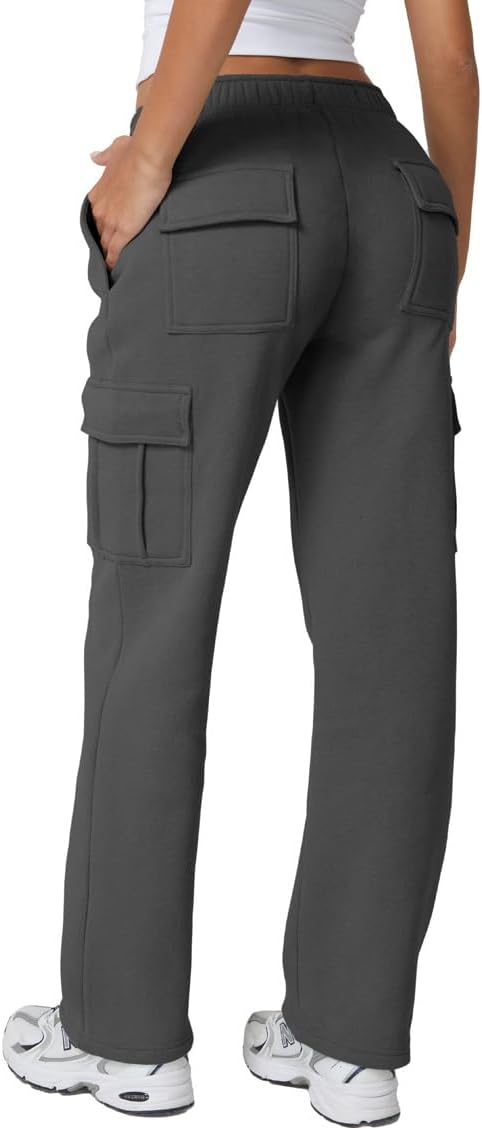 Detalle de QINSEN Women's Cargo Sweatpants, 31-Inch Inseam