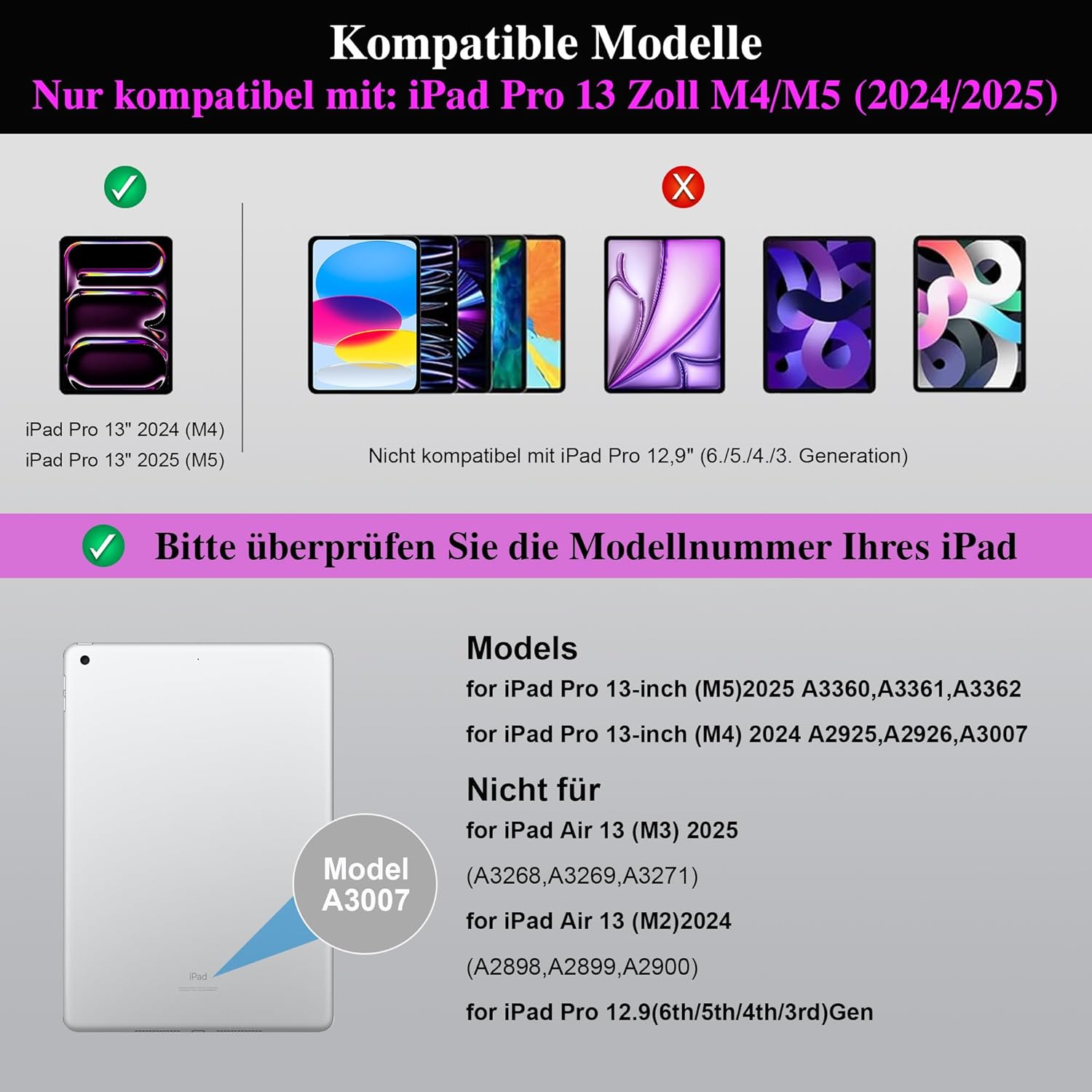 Thumbnail 1 de WIWU iPad Pro 13 Hülle mit Tastatur 3 in 1 – magnetisch abnehmbar, Beleuchtete Tasten, Touchpad (Schwarz) für iPad Pro 13" M4/M5 2024/2025