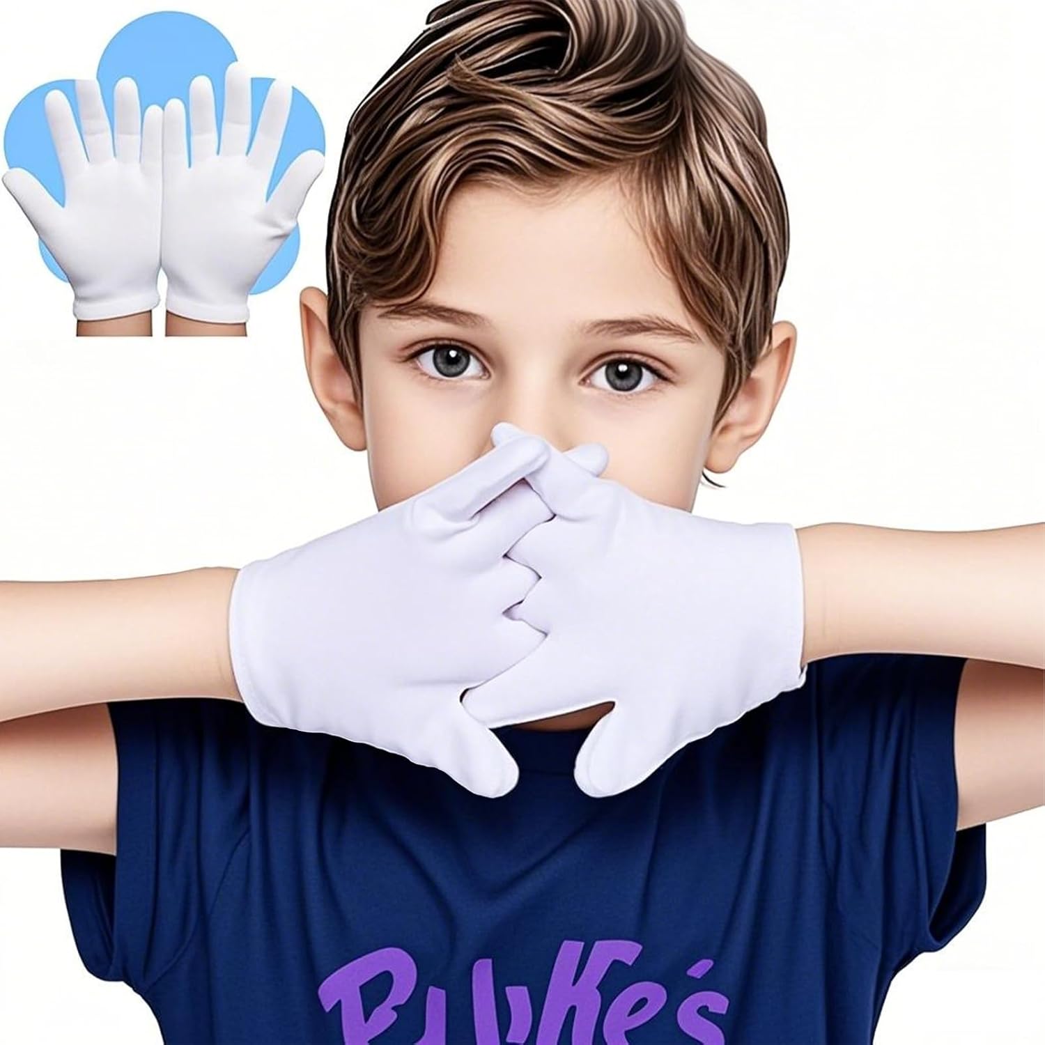 AovYoo 6 Pares Guantes blancos niño 92% algodón