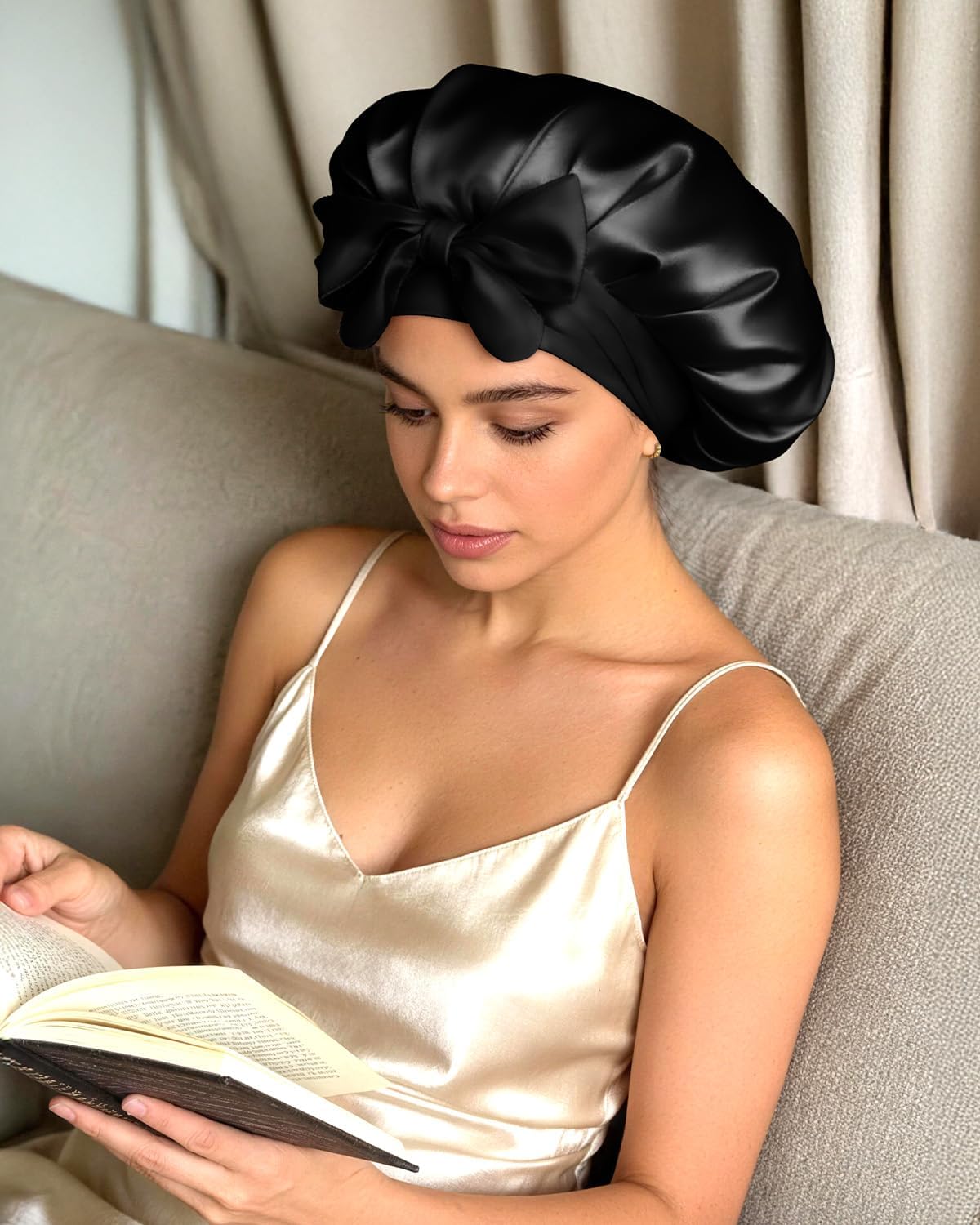 Thumbnail 6 de BONNET QUEEN Seidenhaube zum Schlafen – Satin Schlafhaube mit breitem Elastikband