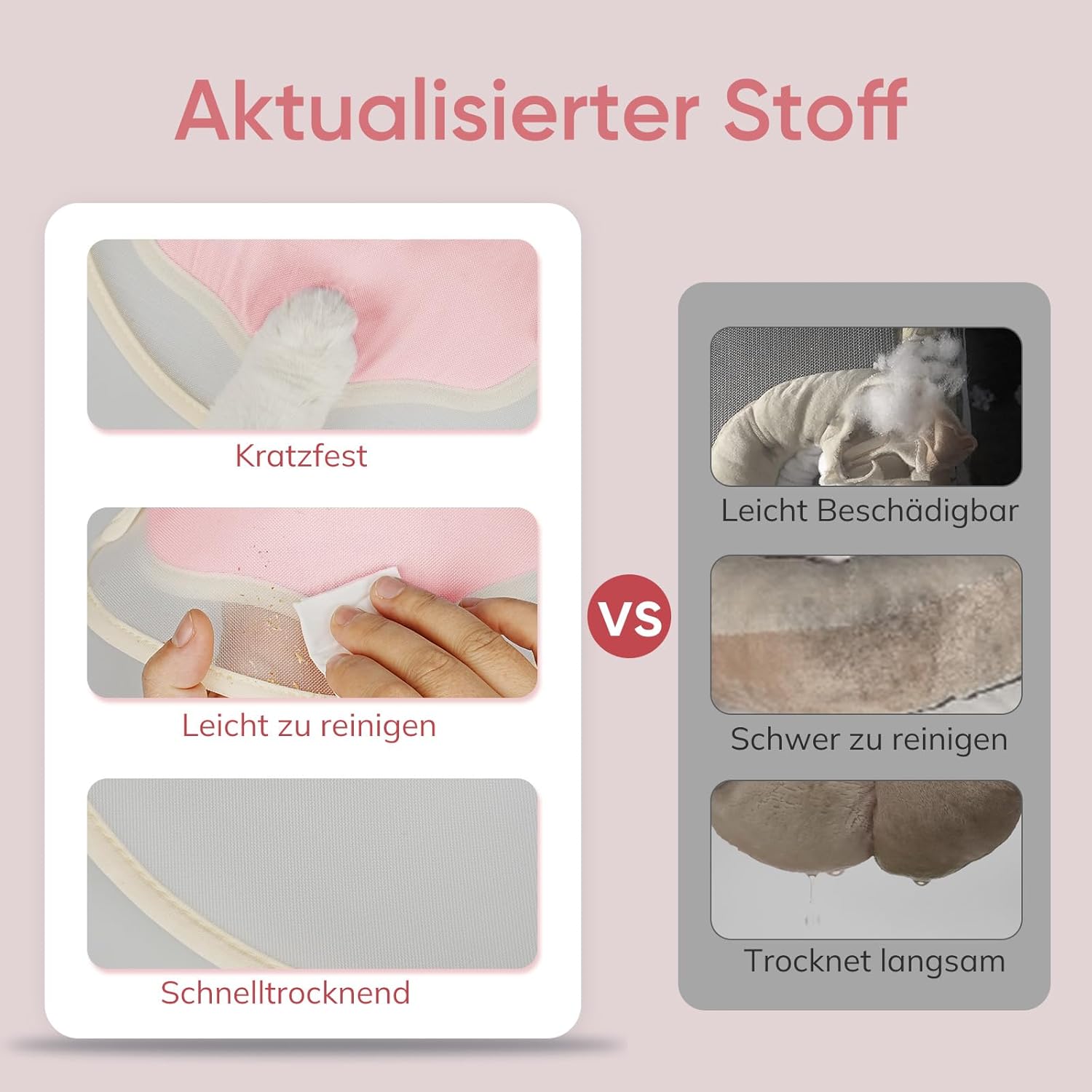 Thumbnail 3 de Supet weiche Halskrause Katze 2-in-1 wasserdicht (rosa, L) – als Alternative zur Halskrause für die Heilphase