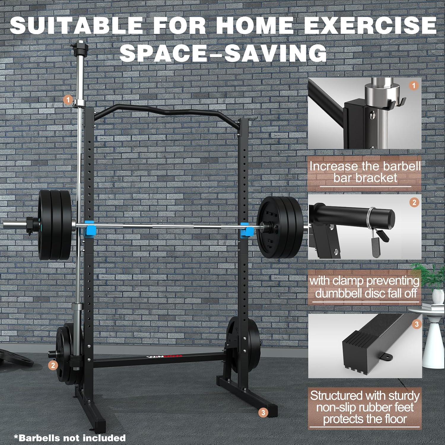 Thumbnail 3 de WINNOW Squat rack Altezza regolabile Power Cage con Pull Up Bar: gabbia di potenza multiuso per casa e palestra