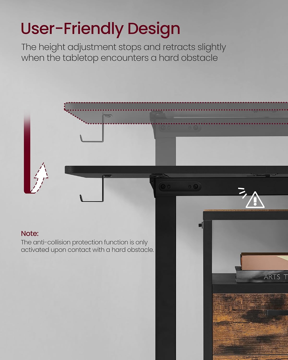 Detalle de VASAGLE Electric Standing Desk LSD134B02 (140 x 60 cm) – Height Adjustable