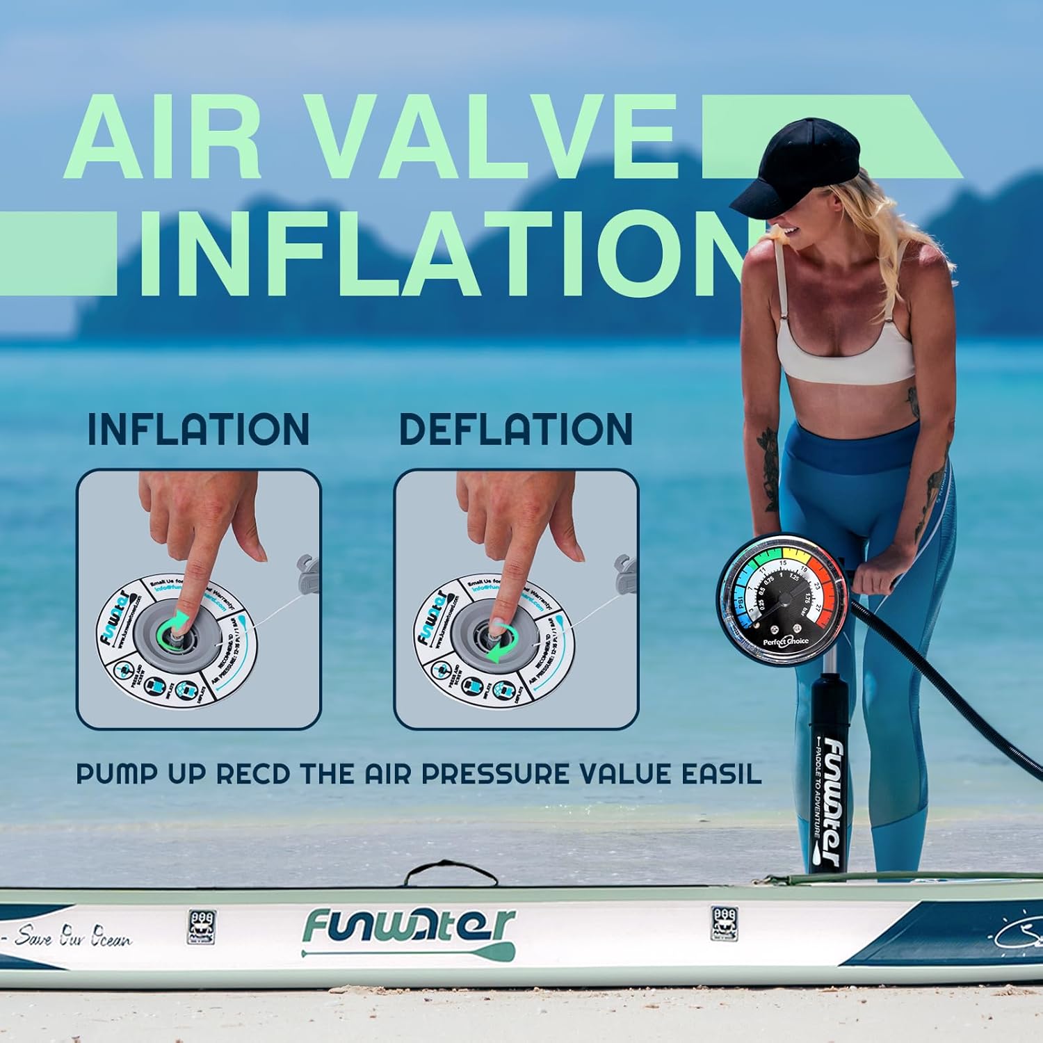 Thumbnail 6 de FunWater Inflatable Stand Up Paddle Board with Premium Accessories (11'6"/11'/10'6")