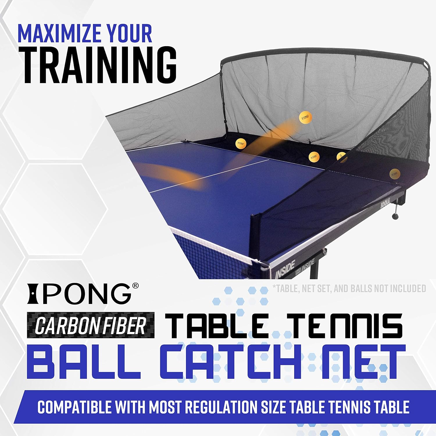 Detalle 2 de iPong by JOOLA Carbon Fibre Table Tennis Ball Catch Net with Side Netting