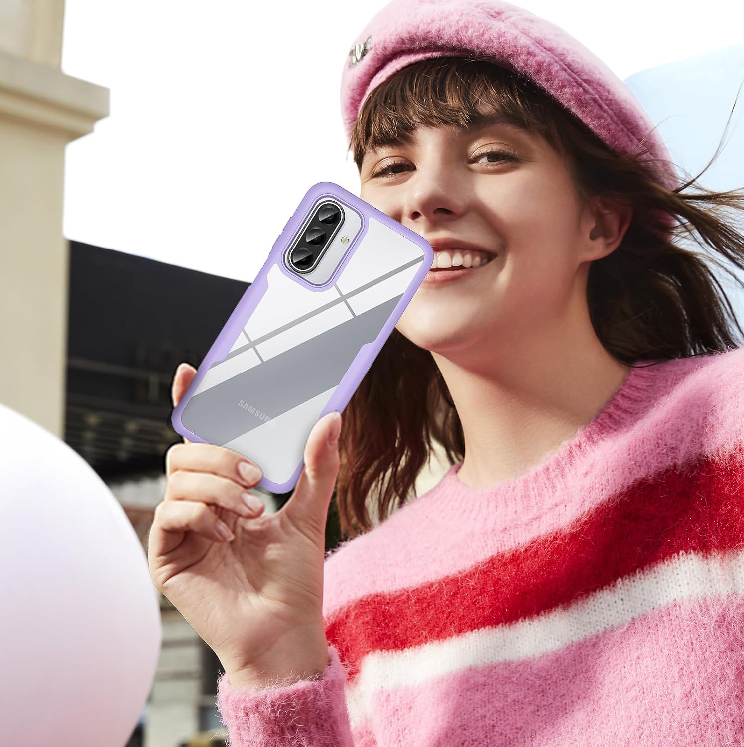 Thumbnail 6 de Hensinple Samsung A17 Case with Built-in Screen Protector — 360° Military-Grade Protection (Violet)