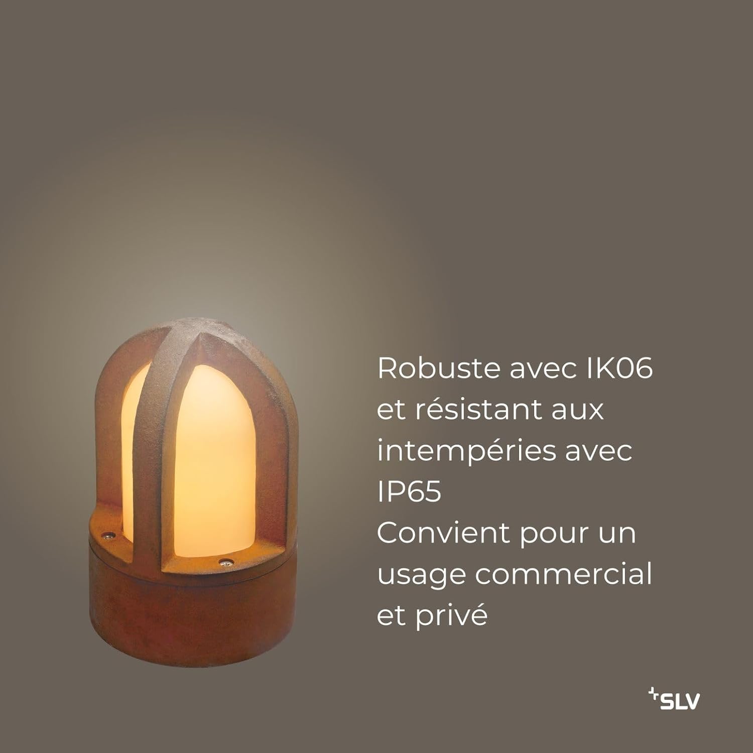 Detalle 2 de SLV Rusty Cone 24 lampe sur pied extérieure E14 en acier rouillé – éclairage décoratif pour jardin et terrasse