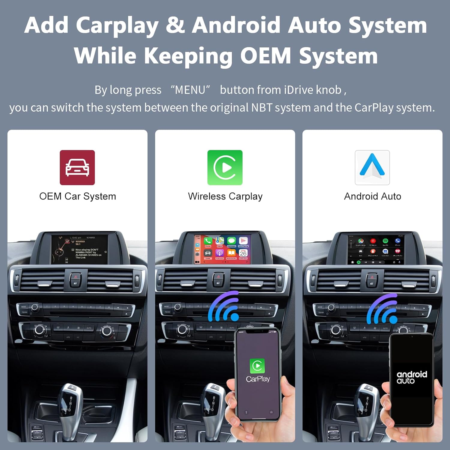 Thumbnail 2 de Road Top Kit decoder Retrofit CarPlay/Android Auto senza fili per BMW con sistema NBT (1, 2, 3, 5, 7 e X serie)