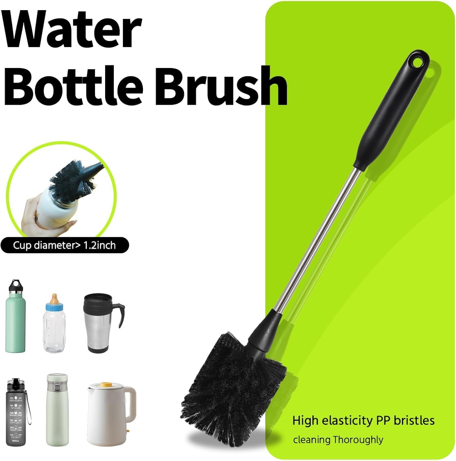 Detalle de ALINK brush11black 11-Piece Bottle Cleaning Brush Set with Long-Handle and Straw Brushes