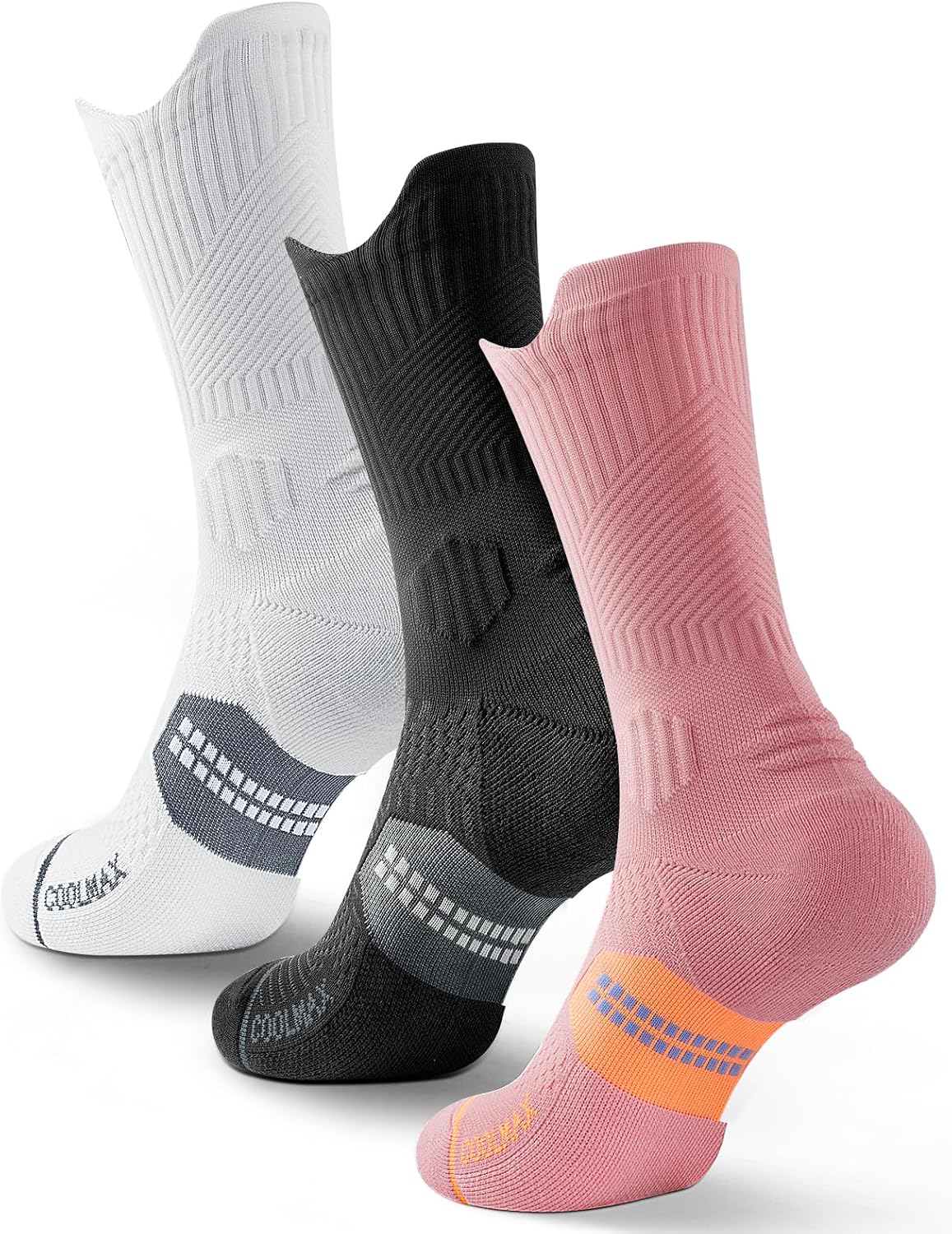Detalle de Juclise Bambus Kompressions Laufsocken – 15–20 mmHg, Coolmax & Bambus, 3er-Pack