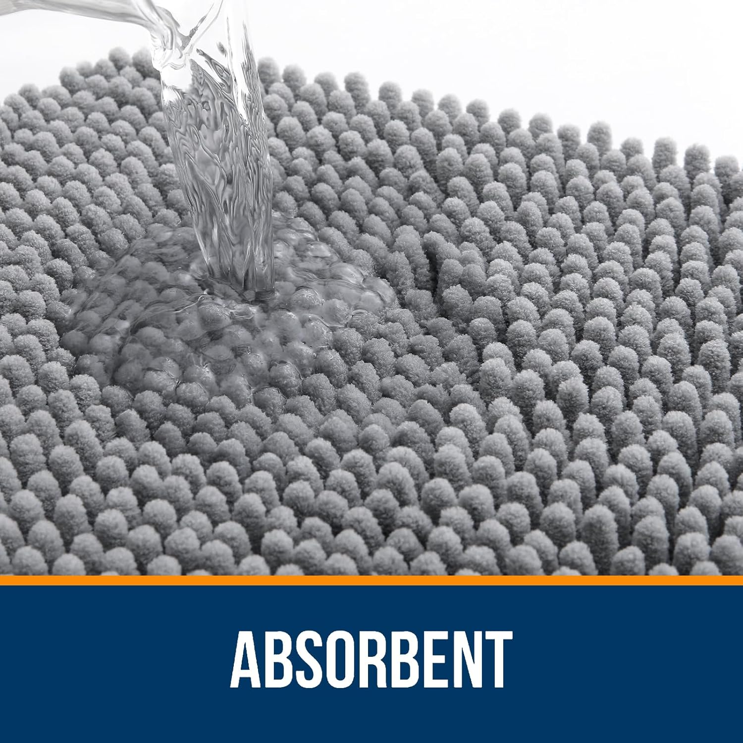 Thumbnail 3 de OLANLY U-Shaped Chenille Toilet Rugs (24x20 in) – Plush, Absorbent, Machine-Washable