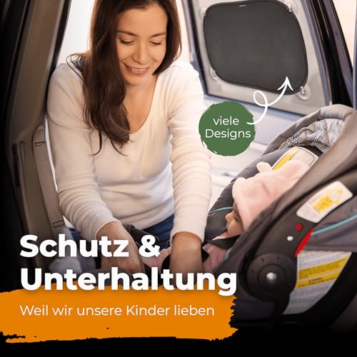 Detalle de CARAMAZ Sonnenschutz Auto Baby mit UV Schutz, Opti-Dark GSM100+ – Verdunklung 51x31cm (2 Stück) inkl. Saugnapf
